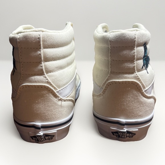 Vans Filmore Hi Top - Cream Color Canvas - Embroidered Butterflies - Women's 7.5 - Picture 4 of 7